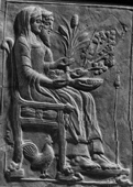 Sculpture sur pierre représentant Hadès et Perséphone